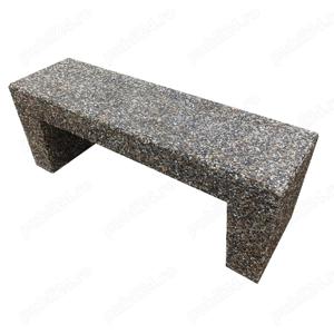 Banca din beton cu aspect de piatra de rau 120x45x35 cm Marcos - imagine 2