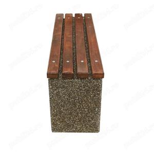 banca din beton cu sezut din lemn detaliu piatra mobilier urban banca din emn banca din beton de ext - imagine 4