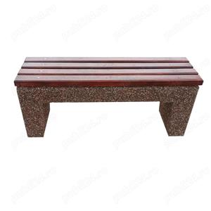 banca din beton cu sezut din lemn detaliu piatra mobilier urban banca din emn banca din beton de ext - imagine 2