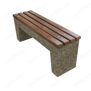 banca din beton cu sezut din lemn detaliu piatra mobilier urban banca din emn banca din beton de ext - imagine 3
