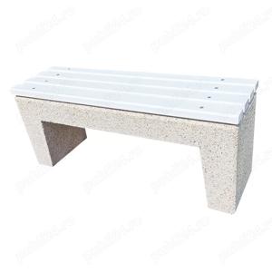 Banca din marmură cu sezut din lemn de stejar   gama premium