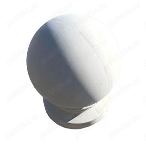 Bolard alb din beton rotund neted cu picior   35 cm - imagine 3