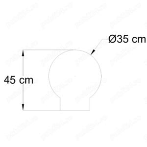 Bolard sferic cu picior din beton cu piatra naturala 35 cm - imagine 3