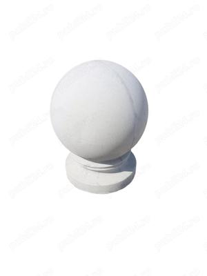 Bolard alb din beton rotund neted cu picior   45 cm