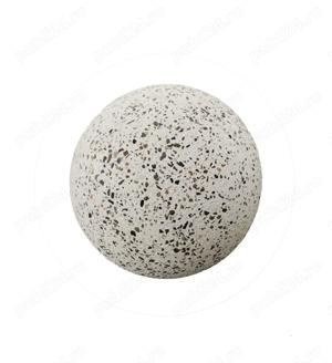 Bolard alb din beton sferic cu piatra naturala 32 cm - imagine 2