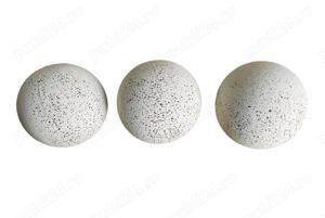 Bolard alb din beton sferic cu piatra naturala 32 cm