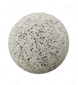 Bolard alb din beton sferic cu piatra naturala 32 cm - imagine 3