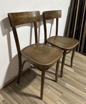 2 buc Scaun Vintage Stil Thonet; Scaun Vintage din lemn - imagine 2