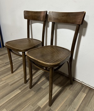 2 buc Scaun Vintage Stil Thonet; Scaun Vintage din lemn - imagine 3