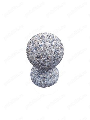 Bolard sferic cu picior din beton cu piatra naturala 18 cm - imagine 2
