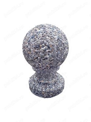 Bolard sferic cu picior din beton cu piatra naturala 18 cm