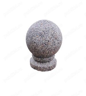 Bolard sferic cu picior din beton cu piatra naturala 35 cm - imagine 2