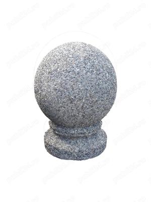 Bolard sferic cu picior din beton cu piatra naturala 45 cm
