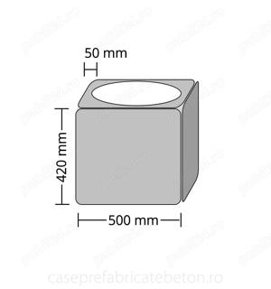 Ghiveci din beton cu aspect de piatra naturala patrat - imagine 2