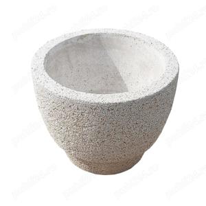 Ghiveci din marmura alba   conic diametru 55 cm, inalt 45 cm   gama premium