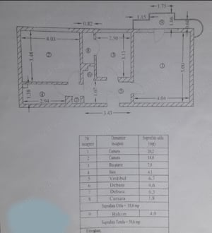 Apartament 2 camere et 4 decomandat 60 mp util 1990 Tei, Circ