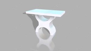 Masa din beton și marmura albă   Zico   120x66x71 cm - imagine 5