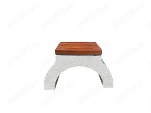 Scaun alb din beton si marmura   mobilier urban 35x40x41 cm - imagine 3