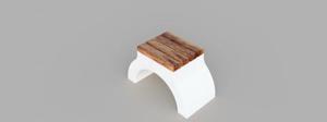Scaun alb din beton si marmura   mobilier urban 35x40x41 cm - imagine 2