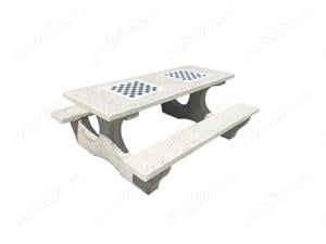 Set masa cu banci si table de sah din marmura   model Iasmina