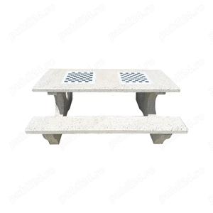Set masa cu banci si table de sah din marmura   model Iasmina - imagine 3