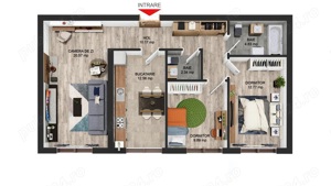 Apartament de 74 mp utili cu 3 camere decomandate 2 bai si 2 locuri parcare in Selimbar - imagine 3