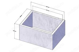  Camin rectangular din beton 180x130x100 cm