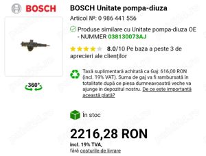 Injectoare Bosch 038130073AJ Audi,Vw,Seat,Skoda 101CP - imagine 8