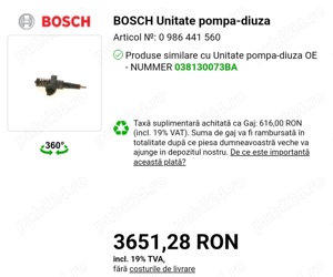 Injectoare Bosch 038130073BA Vw,Audi,Seat,Skoda,Ford - imagine 5