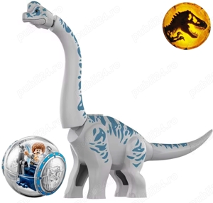 Dinozaur urias tip Lego Jurassic World de 30 cm: Brachiosaurus