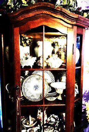 Deosebit set vitrine si comode,stejar masiv,sculptura manuala - imagine 2