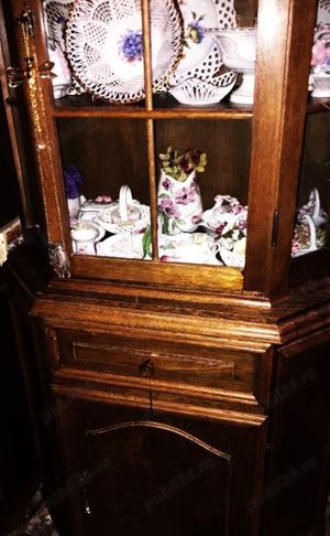Deosebit set vitrine si comode,stejar masiv,sculptura manuala - imagine 3