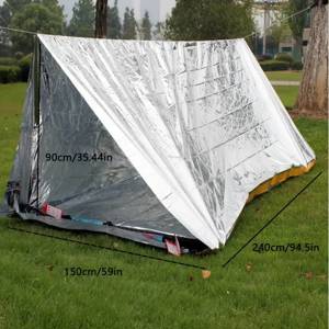 Adăpost de urgență, pătură termică impermeabilă, sac de dormit SOS, cort de urgență de supraviețuire - imagine 9