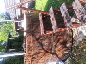 ciubar din lemn cu soba de inox 