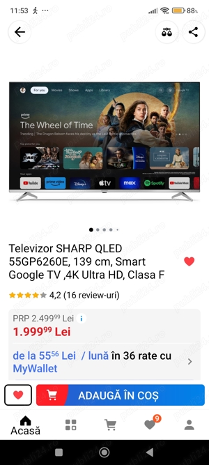 Vind Tv QLED SHARP 4K 55zoll