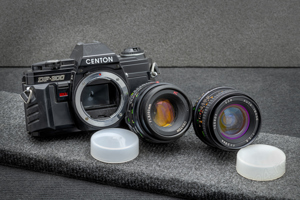 Camera foto pe film Centon DF300 + 2 obiective