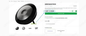 Speakerphone Jabra Speak 710 UC, USB-A, Dongle Bluetooth,(Super Ofertă).