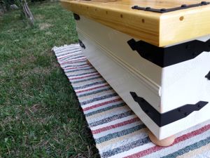 Masa de cafea lemn masiv stil rustic cu spatiu depozitare - imagine 10