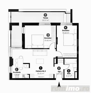 Apartament 3 camere, orientare S-V , etaj intermediar, zona Între Lacuri - imagine 6