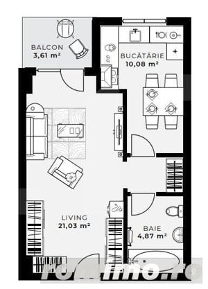 Apartament cu 1 camera, 38,23 mp, balcon, parcare subterana, zona Iulius Mall - imagine 8