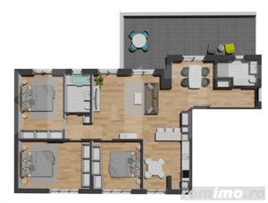 Apartament 4 camere, terasa generoasa, etaj intermediar, zona Vivo Mall - imagine 4