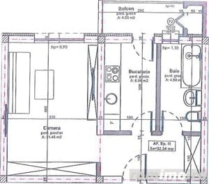 Apartament cu o camera, semifinisat, 32 mp, balcon 4mp, parcare, Apahida