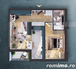 Apartament de 2 camere, 58.41 mp, cartier Iris