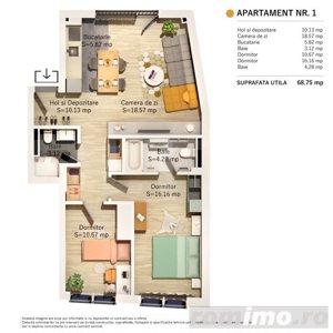 Exclusivitate! Comision 0%!  - 3 camere, 68.75 mp, zona Parcul Central  - imagine 2