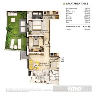 Exclusivitate! Comision 0%! , 3 camere, 81 mp, zona Parcul Central  - imagine 2