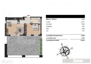 Apartament 2 camere, 63mp, bloc nou, terasa 80 mp, cartier Sopor - imagine 8