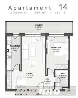 Apartament cu CF! Apartament cu 2 camere, 54mp, zona Centrala  - imagine 2