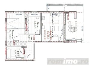 Apartament cu 3 camere, parter cu terasa, 55 m2,  la 2 min pe jos de Vivo - imagine 3