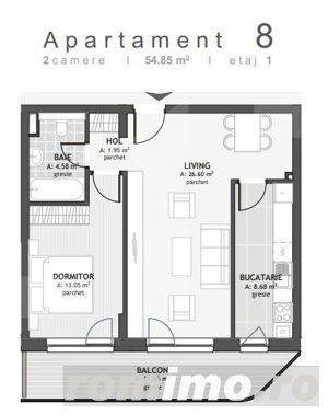 Apartament cu 2 camere, 54mp, zona strazii Eroilor, Floresti - imagine 9