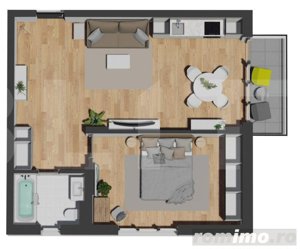 Apartament 2 camere, 58 mp, balcon, etaj intermediar, zona Vivo Mall - imagine 2